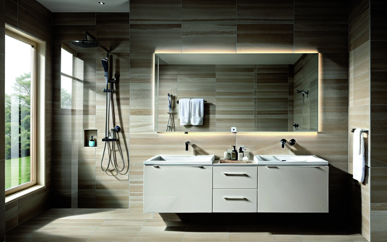 Керамогранит с эффектом природного камня для создания оптических иллюзий в интерьере