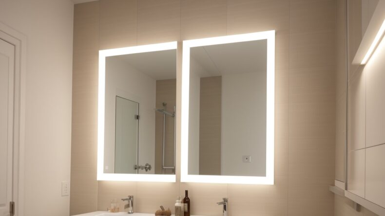 Зеркальная плитка с интегрированными LED-раскладками: стиль и функциональность в одном