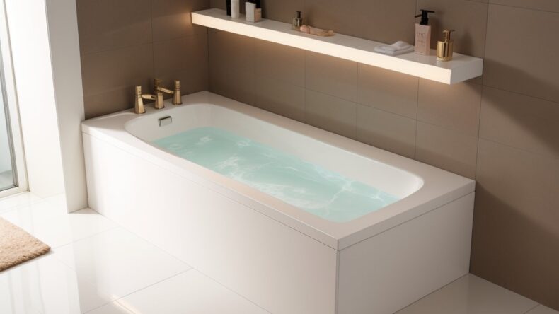 Бордюр-трансформер для ванны с подсветкой и встроенной полкой для косметики 4 Бордюр-трансформер для ванны с подсветкой и встроенной полкой для косметики