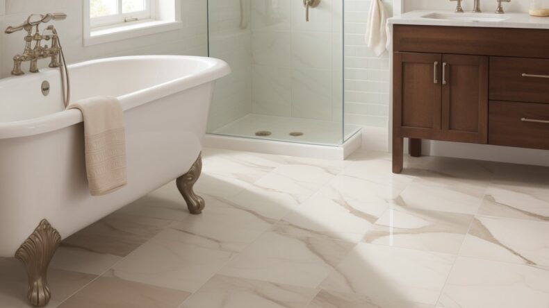 Как создать мраморный эффект на плитке с помощью затирки контрастных цветов