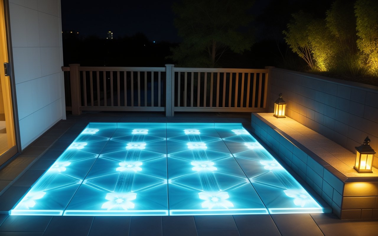 Инновационные светящиеся плитки для ступеней повышающие безопасность и создающие уникальный дизайн ночью 1 Инновационные светящиеся плитки для ступеней повышающие безопасность и создающие уникальный дизайн ночью