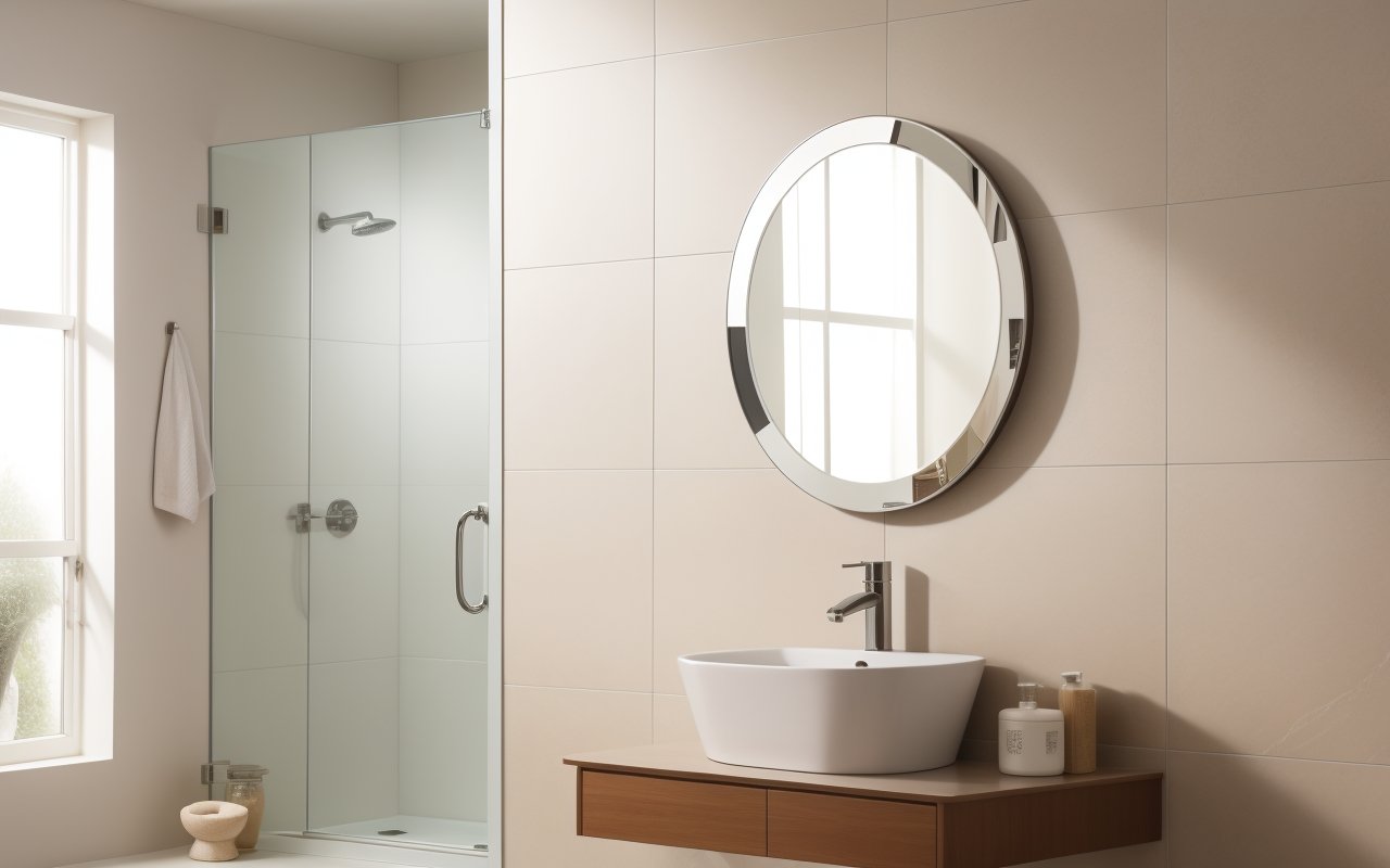 Зеркальная плитка как элемент интерактивного «живого» интерьера через встроенные сенсоры