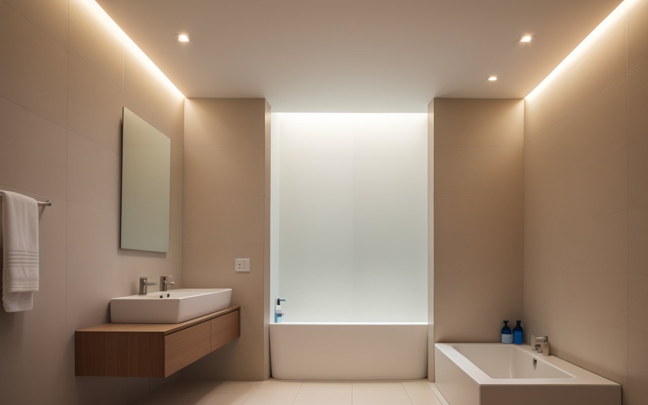 Бордюр-трансформер: скрытая подсветка с датчиком влажности для умной ванны