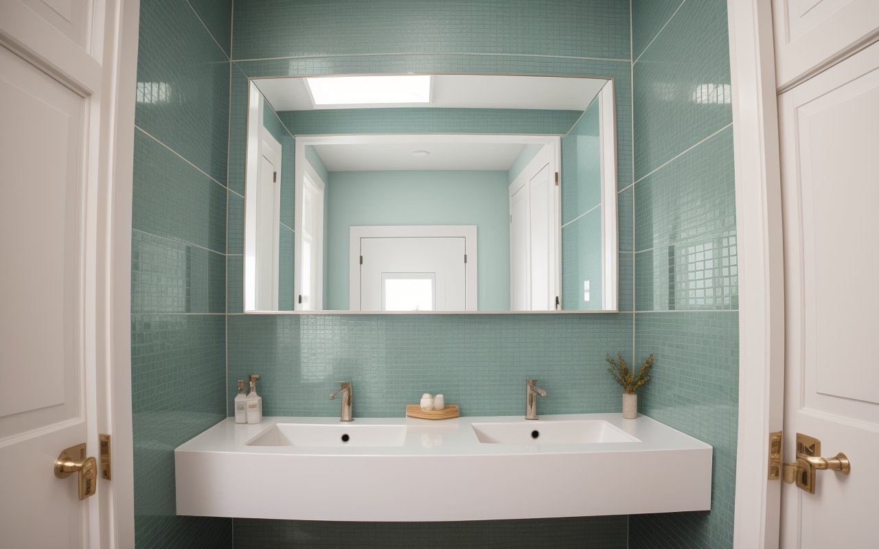 Зеркальная плитка как оптическая иллюзия для визуального расширения крошечных помещений