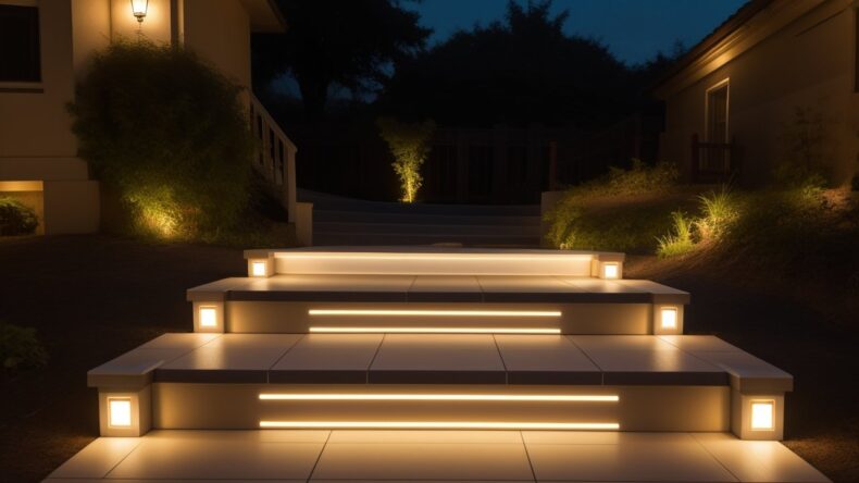 Интеграция сенсорных светодиодов в ступеньки для безопасности и эстетики ночью
