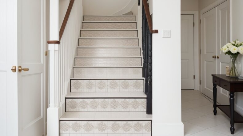 Как использовать плитку для ступеней, чтобы создать эффект лестницы-невидимки в интерьере.