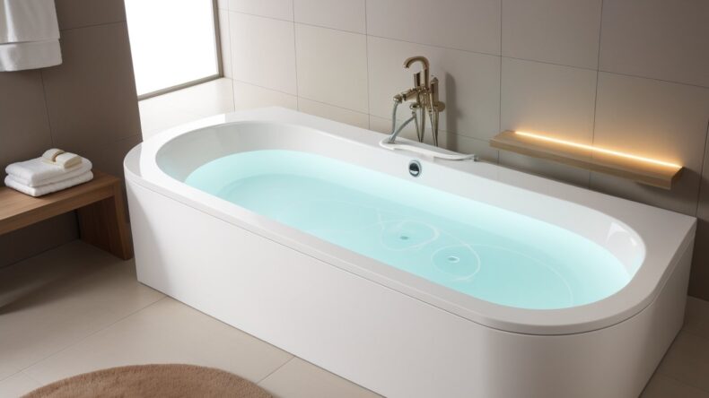 Бордюр для ванны с интегрированными светодиодными подсветками: стиль и безопасность в одном