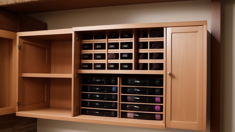 Бордюр-трансформер: скрытый стеллаж для косметики внутри профиля