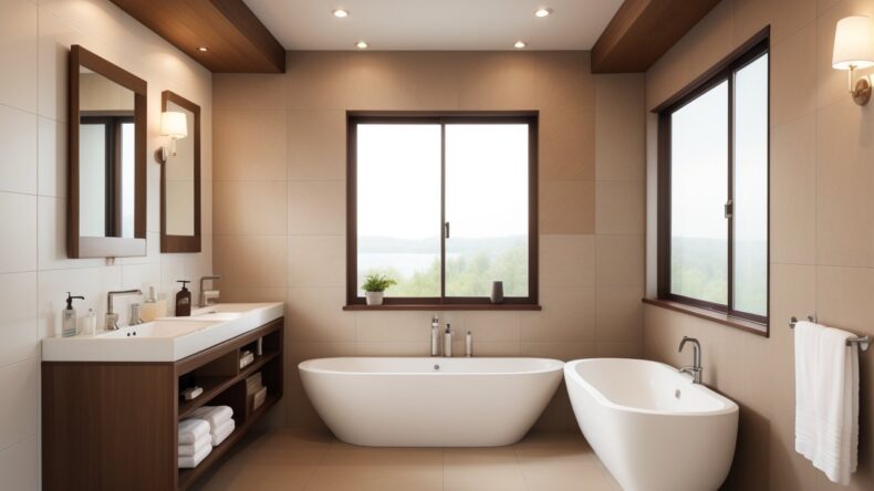 Клинкерная плитка в интерьере ванной: неожиданные сочетания с деревом и металлом