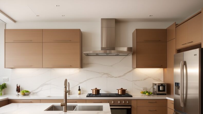 Интерактивная кухонная плитка с сенсорными дисплеями и подсветкой для современного дизайна