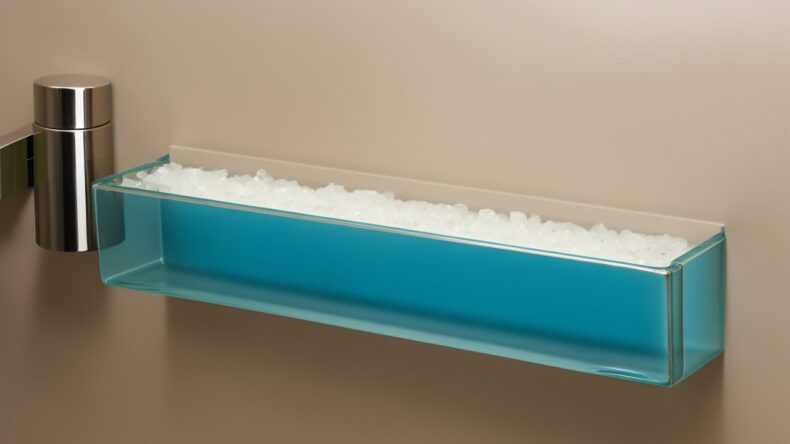 Бордюр из переработанного стекла: экологичный стиль для современной ванной комнаты.