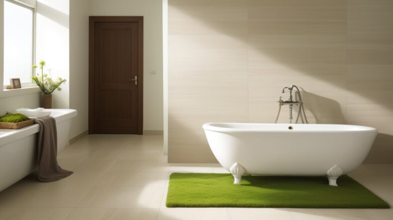 Керамическая плитка с эффектом живого мха для экологичного интерьера