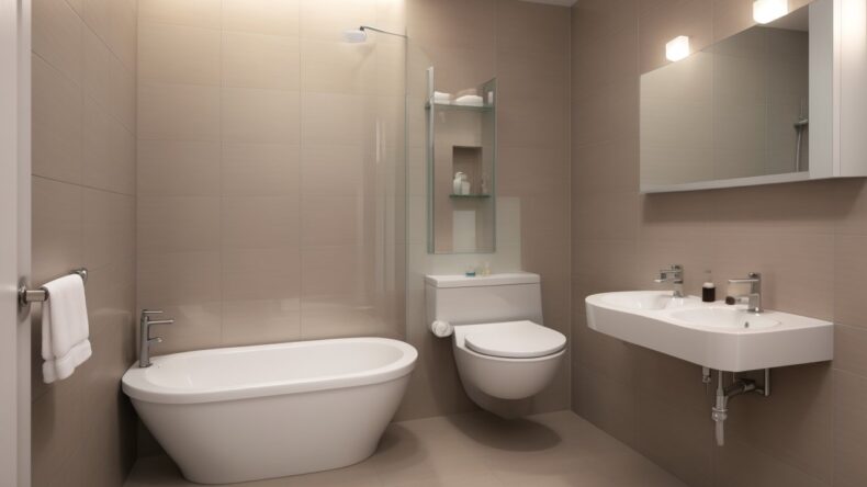 Как создать оптическую иллюзию глубины с помощью 3D-плитки в маленькой ванной