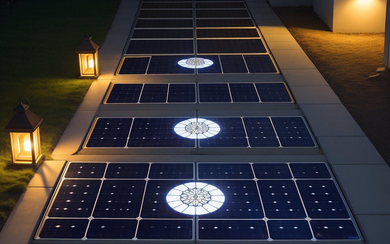 Плитка с подсветкой на солнечных батареях для ночной безопасности ступеней