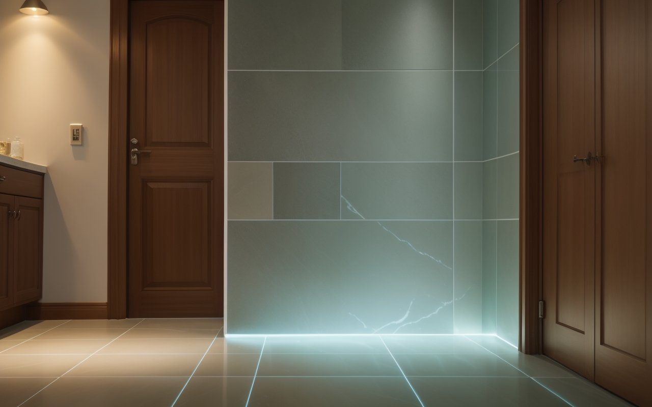 Керамическая плитка с эффектом биолюминесценции для интерьеров в темное время суток