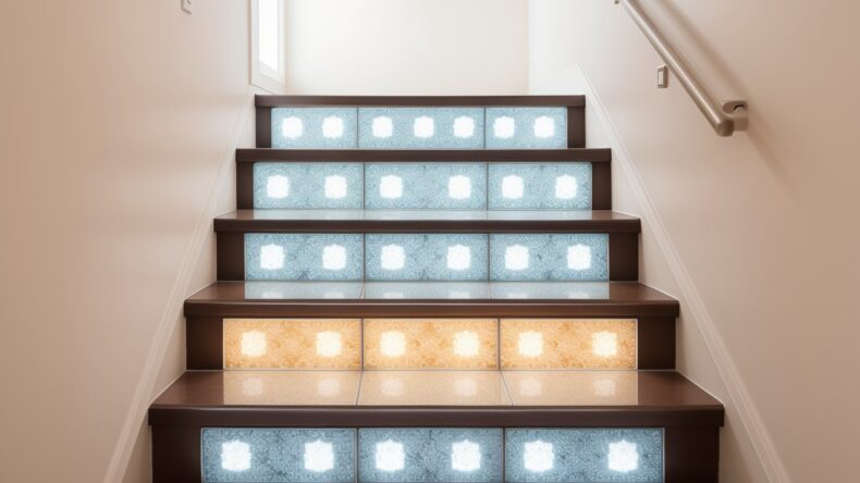 Интерактивная световая плитка для ступеней с изменением цвета при движении.