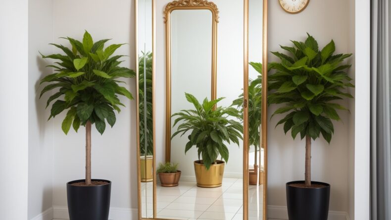 Зеркальная плитка как интерактивный дисплей для хранения и отображения живых растений балкона