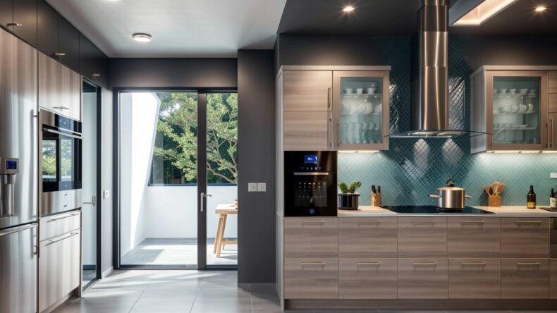 Интерактивная умная плитка с встроенными сенсорами для мониторинга температуры и влажности кухни